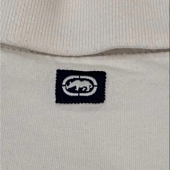 ECKO UNLTD Mens Size XXL White Gray 100% Cotton Graphic Polo Shirt Collared - Picture 6 of 7